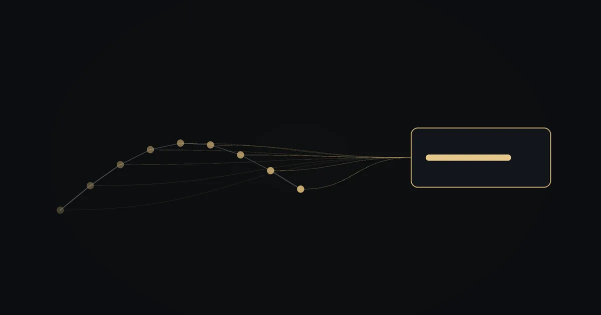 Dark illustration: a history of cost points over time all collapsing into one single cost field